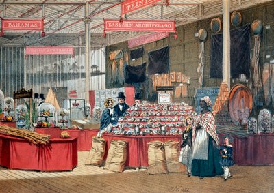 Colonial Products Pavilion Lontoon maailmannäyttelyssä. 1851. Lontoo, Victoria and Albert Museum tekijältä Anonymous Anonymous