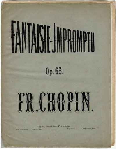 Kansisivu Fantaisie-Impromptun saksankielisestä painoksesta op. 66 - Frederic Chopin (1810-1849). Litografia, n. 1856. Yksityiskokoelma tekijältä Anonymous Anonymous