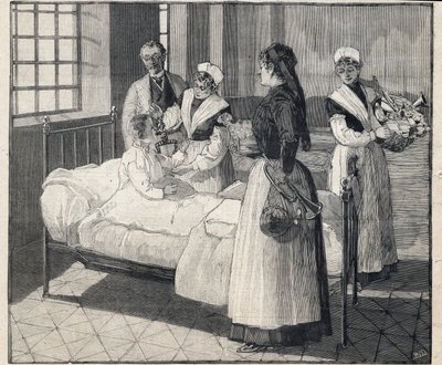 Lelujen jako julkisille lapsille uudenvuodenpäivänä. Kaiverrus kirjassa "" Le Petro Parisien"" 8.1.1893. Yksityinen kokoelma tekijältä Anonymous Anonymous
