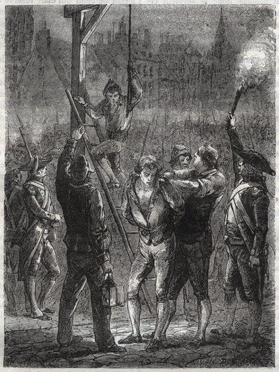 Favrasin markiisin Thomas de Mahyn (1744-1790) teloitus Pariisissa helmikuussa tekijältä Anonymous Anonymous