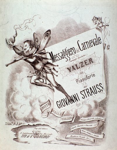 Johann Straussin Carnevals-Botschafterin (op. 270) musiikkipartituurin etukappale tekijältä Anonymous Anonymous