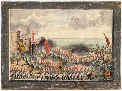 Guerre russo-turque de 1828-1829 Varnan piiritys syyskuussa 1828 - Nimetön - 1829 - Akvarelli paperille - 21x29,3 - Yksityiskokoelma tekijältä Anonymous Anonymous