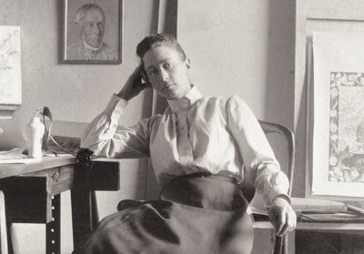 Hilma af Klint työhuoneessaan Hamngatanilla Tukholmassa, n. 1895 (valokuva) tekijältä Anonymous Anonymous