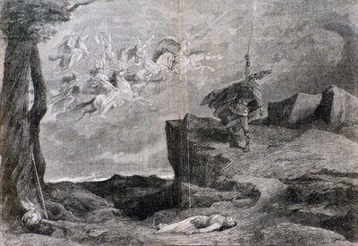 Kuvitus Wagnerin oopperalle Valkyrie teoksessa Nibelungin sormus tekijältä Anonymous Anonymous
