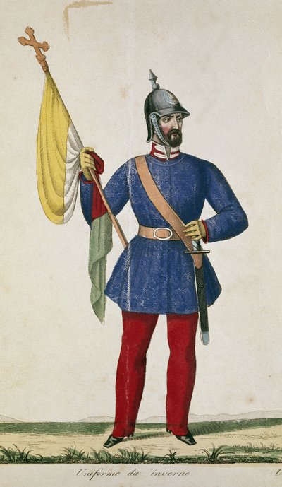 Italian kansalliskaarti: talvipuku (kaiverrus tekijältä Anonymous Anonymous