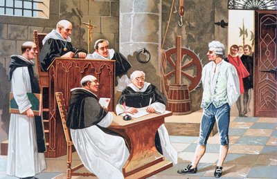 Espanjalaisen teologi Miguel Serveton Ginebran tuomioistuimessa hänet tuomittiin poltettavaksi roviolla harhaopin takia vuonna 1553 tekijältä Anonymous Anonymous