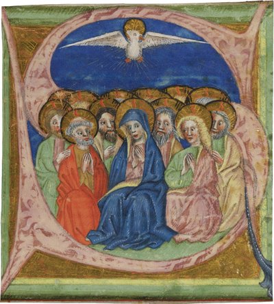 ""La pentecote"" (helluntai) Lettrine s tiree d