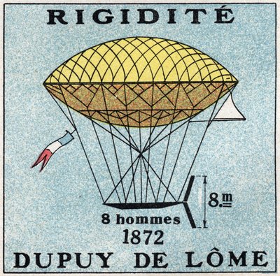 Les balloons: ballon haubanne, Henri Dupuy de Lome (1816-1885) vuonna 1872. Nimetön kuvitus vuodelta 1925. Yksityinen kokoelma. tekijältä Anonymous Anonymous