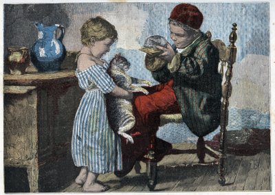 Les trennes de Minou. Kaiverrus 1800-luvun lopulta. Yksityinen kokoelma. tekijältä Anonymous Anonymous