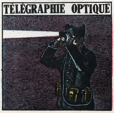 Valosignaalit: optinen lennätys. Anonyymi kuva vuodelta 1925. Yksityinen kokoelma. tekijältä Anonymous Anonymous