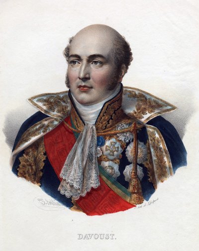 Louis Nicolas (Louis-Nicolas) Davout (1770-1823), Ranskan marsalkka - Nimetön - 1835 - Litografia, akvarelli - 32x24 - Yksityiskokoelma tekijältä Anonymous Anonymous