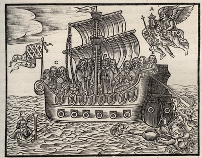 Mazarinadin poliittinen pamfletti: Mazarinista huolimatta ruoskijat varmistavat valtion pelastuksen. noin 1649. Raskasta puuta. Yksityinen kokoelma. tekijältä Anonymous Anonymous
