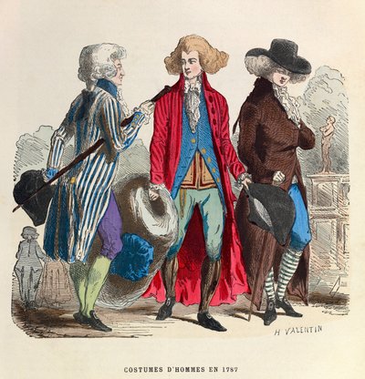 Miesten puvut 1787 - yksityinen kokoelma tekijältä Anonymous Anonymous