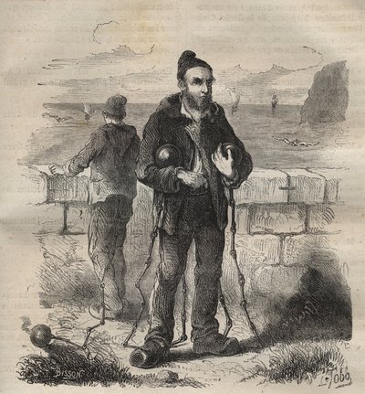 Armeija tuomittiin Toulonin vankilaan 1800-luvulla. Pierre Zacconen (1817-1895) (1817-1895) (Colonia Penale - Penal Colony) kaiverrus kirjaan ”Vangoitujen historia heidän luomisestaan ​​nykypäivään” (1877). Yksityinen kokoelma. tekijältä Anonymous Anonymous