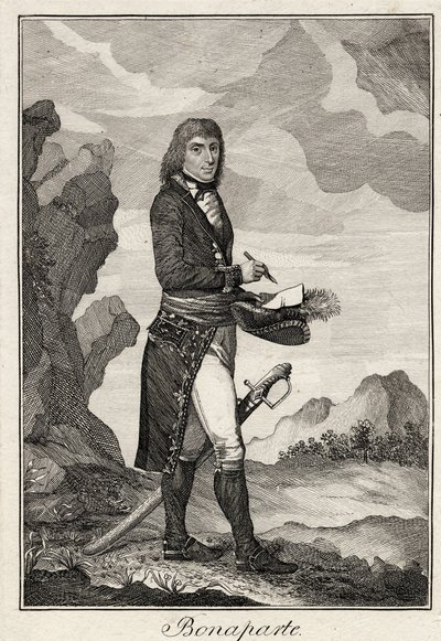 Napoleon Bonaparte - Nimetön - 1797 - Kuparikaiverrus - 16,2x11,1 - Yksityiskokoelma tekijältä Anonymous Anonymous