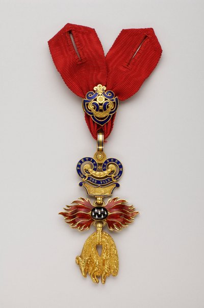 Golden Fleecen ritarikunta: Itävallan Golden Fleece - Alennettu merkki - 1850-1900 - Kulta ja emalit - Korkeus: 7,6 cm; L: 4,5 cm; Paino: 42 g - Yksityinen kokoelma tekijältä Anonymous Anonymous