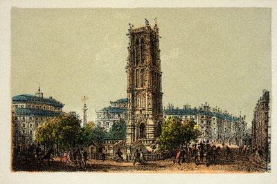 Pariisi 1874: Saint Jacquesin torni, yksityinen kokoelma tekijältä Anonymous Anonymous