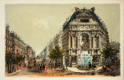 Pariisi 1874: Saint Michelin suihkulähde, yksityinen kokoelma tekijältä Anonymous Anonymous