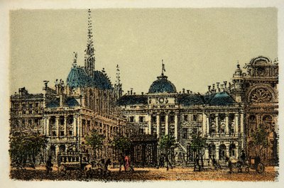 Pariisi vuonna 1874: Oikeuspalatsi ja Sainte Chapelle, yksityinen kokoelma tekijältä Anonymous Anonymous