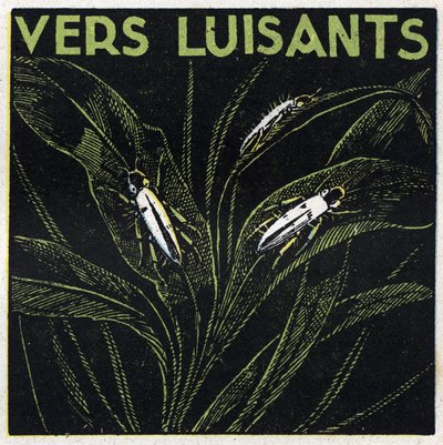 Fosforesenssi: hehkuvia vihreitä. Nimetön kuvitus vuodelta 1925. Yksityinen kokoelma. tekijältä Anonymous Anonymous