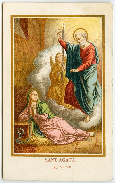 Hurskas kuva: Agatha of Sicily (kromolitografia) tekijältä Anonymous Anonymous