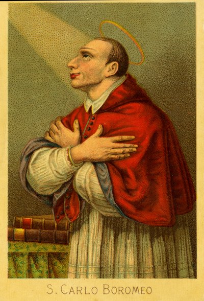 Hurskas kuva: Charles Borromeo Milanon kardinaaliarkkipiispa (kromolitografia) tekijältä Anonymous Anonymous