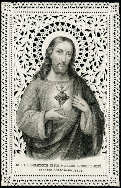 Hurskas kuva: Jeesus pyhällä sydämellä (kaiverrus) tekijältä Anonymous Anonymous