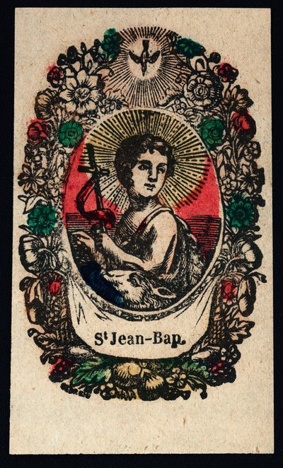 Hurskas kuva: Pyhä Johannes Kastaja. Kaiverrus 1800-luvulta Yksityinen kokoelma tekijältä Anonymous Anonymous