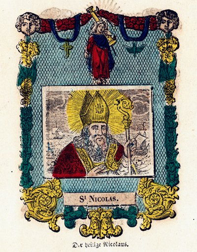 Hurskas kuva: Pyhä Nikolaus. Kaiverrus 1800-luvulta Yksityinen kokoelma tekijältä Anonymous Anonymous
