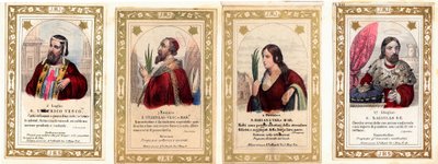 Hurskas kuva: "" St. Ulrich Augsburg, St. Stanislaus, St. Bibiana, St. Ladislas I Unkari"" Yksityiskokoelmakortti tekijältä Anonymous Anonymous