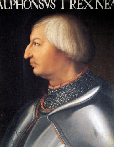 Napolin kuninkaan Alfonso V Aragonia muotokuva (maalaus) tekijältä Anonymous Anonymous