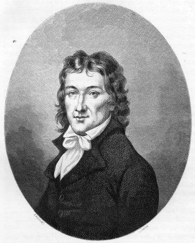 Publicistin ja poliitikon Camille Desmoulinsin (1760-1794) muotokuva - Kaiverrus vuodelta 1863 Dupray de La Maherien teokseen "Le Livre Rouge - Histoire De L