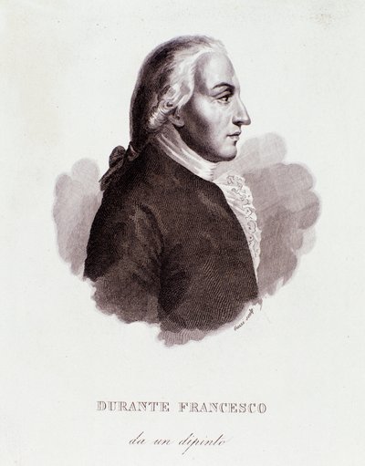 Italialaisen säveltäjän Francesco Duranten (1684-1755) muotokuva maalauksen jälkeen. 1800-luvulla. Milanolainen yksityinen kokoelma tekijältä Anonymous Anonymous