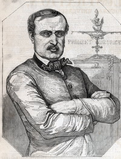 Francois-Desire Froment-Meurice (Francois Desire Froment Meurice) (1802-1855) ranskalaisen kultakalan muotokuva. Kaiverrus vuodelta 1855. Yksityinen kokoelma. tekijältä Anonymous Anonymous