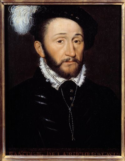 Muotokuva Francois III de la Rochefoucauldista, Champagnen kuvernööristä (k. 1572) Anonyymi maalaus. 16. vuosisata. Aurinko 0,33x0,23 m tekijältä Anonymous Anonymous