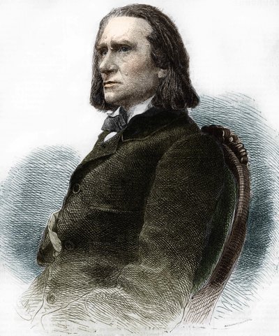 Franz Lisztin muotokuva, unkarilainen pianisti ja säveltäjä (1811 - 1886). tekijältä Anonymous Anonymous