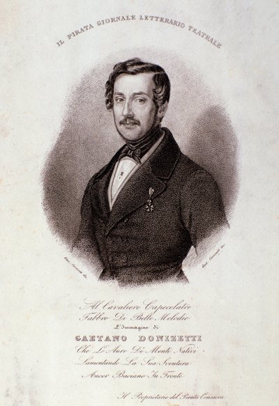 Gaetano Donizettin muotokuva (kaiverrus) tekijältä Anonymous Anonymous