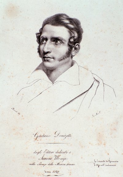 Gaetano Donizettin muotokuva (kaiverrus tekijältä Anonymous Anonymous