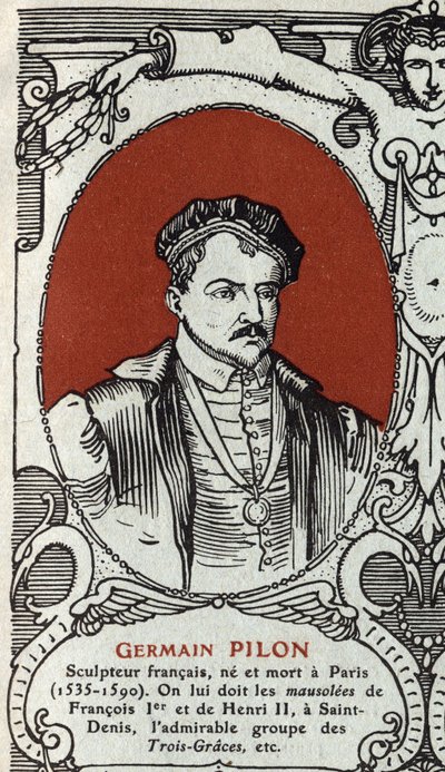 Germain Pilonin (1535-1590), ranskalaisen kuvanveistäjän muotokuva. Kaiverrus vuodelta 1914. Yksityinen kokoelma. tekijältä Anonymous Anonymous