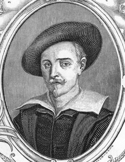 Guido Renin (1575-1642) muotokuva. italialainen taidemaalari. armengaudin kaiverrus vuodelta 1859 Euroopan gallerioissa - Italiassa. Yksityinen kokoelma. tekijältä Anonymous Anonymous