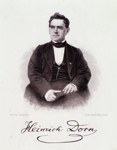 Muotokuva Heinrich Dornista (1804-1892), saksalainen kapellimestari, säveltäjä ja toimittaja 1800-luvulla. Milanolainen yksityinen kokoelma tekijältä Anonymous Anonymous