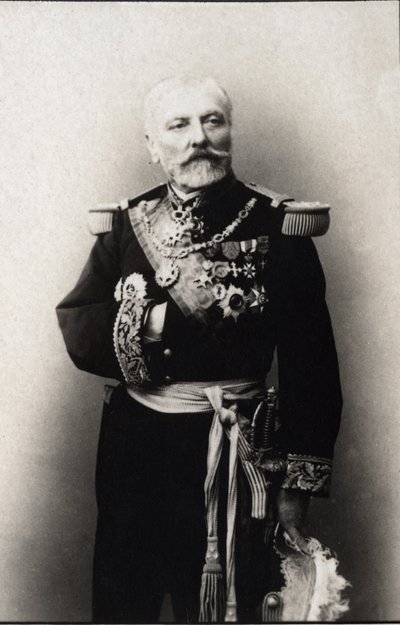 Hyacinthe Laurent Theophile Auben (amiraali Aube) (1826-1890), ranskalaisen amiraalin muotokuva. FPL kokoelma. tekijältä Anonymous Anonymous