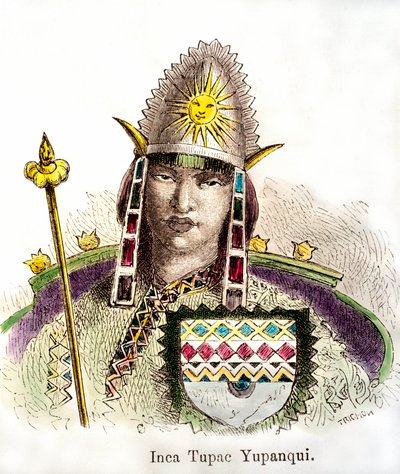 Inkakeisari Tupac Yupanquin muotokuva (hallinnut 1471-1493). 1800-luvun kaiverrus Yksityinen kokoelma tekijältä Anonymous Anonymous