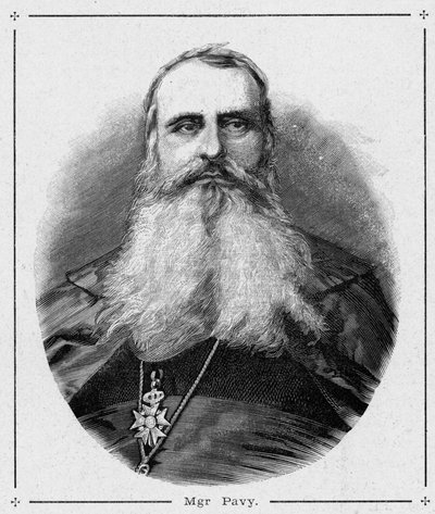 Monsignor Louis-Antoine-Augustinin (Louis Antoine Augustin) Pavyn (1805-1866), Algerin piispan muotokuva. Louis-Eugene (Louis Eugene) Louvetin kaiverrus "Katoliset lähetystyöt XIX-luvulla". yksityinen kokoelma. tekijältä Anonymous Anonymous