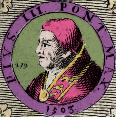 Pius III:n muotokuva, Francesco Todeschini Piccolomini (1439-1503), valittiin paaviksi 22. syyskuuta tekijältä Anonymous Anonymous