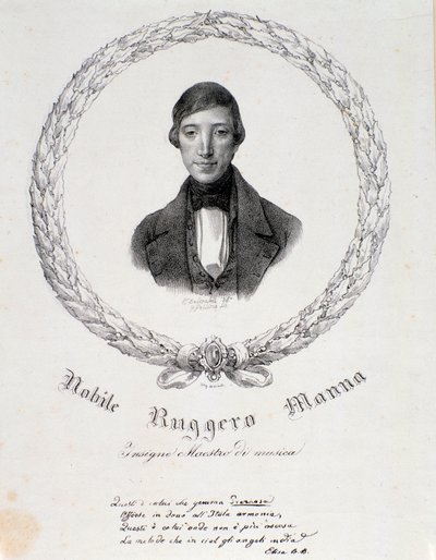 Ruggero Mannan muotokuva (litografia) tekijältä Anonymous Anonymous