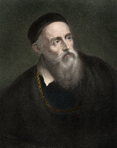 Tizianin muotokuva (1490-1576), Tiziano Vecellio, venetsialainen taidemaalari tekijältä Anonymous Anonymous