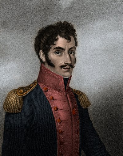 Venezuelalaisen poliitikon ja armeijan Simon Bolivarin (1783-1830) Kolumbian ja Perun presidentin muotokuva tekijältä Anonymous Anonymous