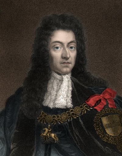Muotokuva Vilhelm III:sta, Orangen prinssistä (1650-1702), joka tunnetaan myös nimellä Englannin kuningas William III, Skotlannin ja Irlannin Vilhelm II - Kuningas Vilhelm III, Vilhelm Orangelaisen (1650-1702) muotokuva tekijältä Anonymous Anonymous