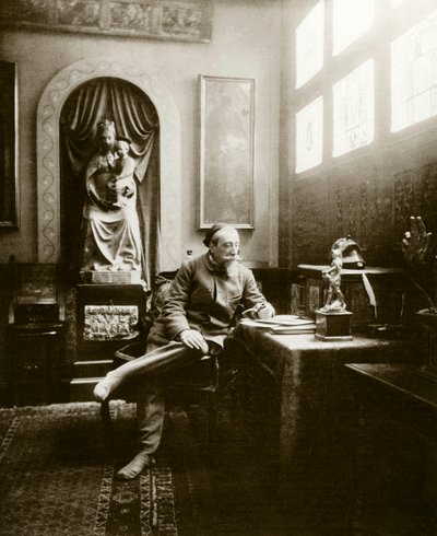 Ranskalaisen kirjailijan Anatole Francen (1844-1924) muotokuva vuonna 1904 hänen toimistossaan. Yksityinen kokoelma tekijältä Anonymous Anonymous